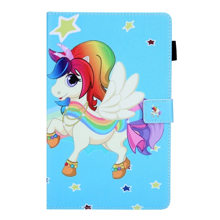 Étui de tablette en cuir à motif imprimé pour Samsung Galaxy Tab A8 10.5 (2021) SM-X200 X205 / A8 10.5 (2022) - Licorne étoilée