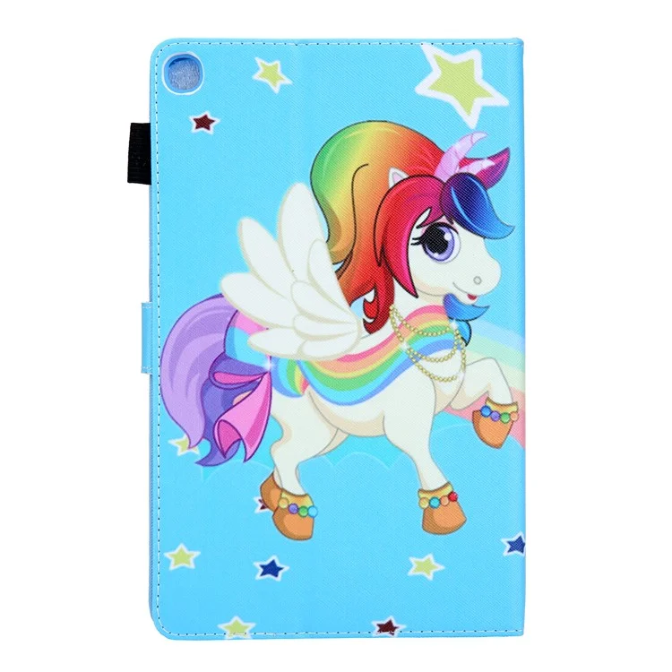 Étui de tablette en cuir à motif imprimé pour Samsung Galaxy Tab A8 10.5 (2021) SM-X200 X205 / A8 10.5 (2022) - Licorne étoilée