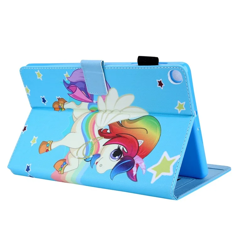Étui de tablette en cuir à motif imprimé pour Samsung Galaxy Tab A8 10.5 (2021) SM-X200 X205 / A8 10.5 (2022) - Licorne étoilée
