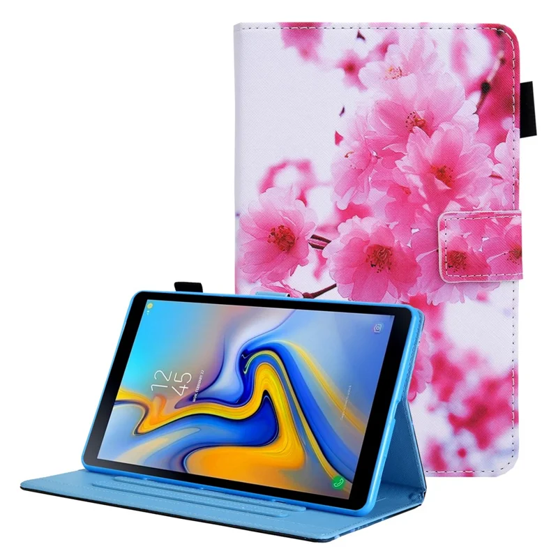 Pattern Printing Tablet Case Card Holder Cover for Samsung Galaxy Tab A8 10.5 (2021) SM-X200 X205 / A8 10.5 (2022) - Sakura