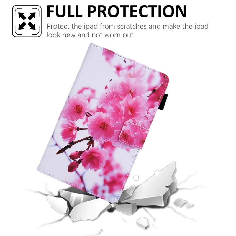Pattern Printing Tablet Case Card Holder Cover for Samsung Galaxy Tab A8 10.5 (2021) SM-X200 X205 / A8 10.5 (2022) - Sakura