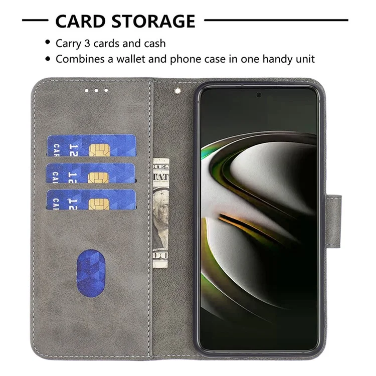 BINFEN COLOR BF04 Crocodile Texture Wallet Stand Leather Protective Phone Case for Samsung Galaxy S22 5G - Grey