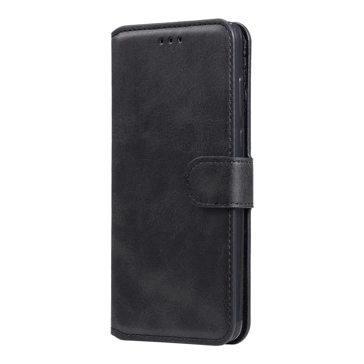 PU Leather Wallet Stand Folio Flip Protective Phone Cover for Samsung Galaxy A03s (164.2 x 75.9 x 9.1mm) - Black