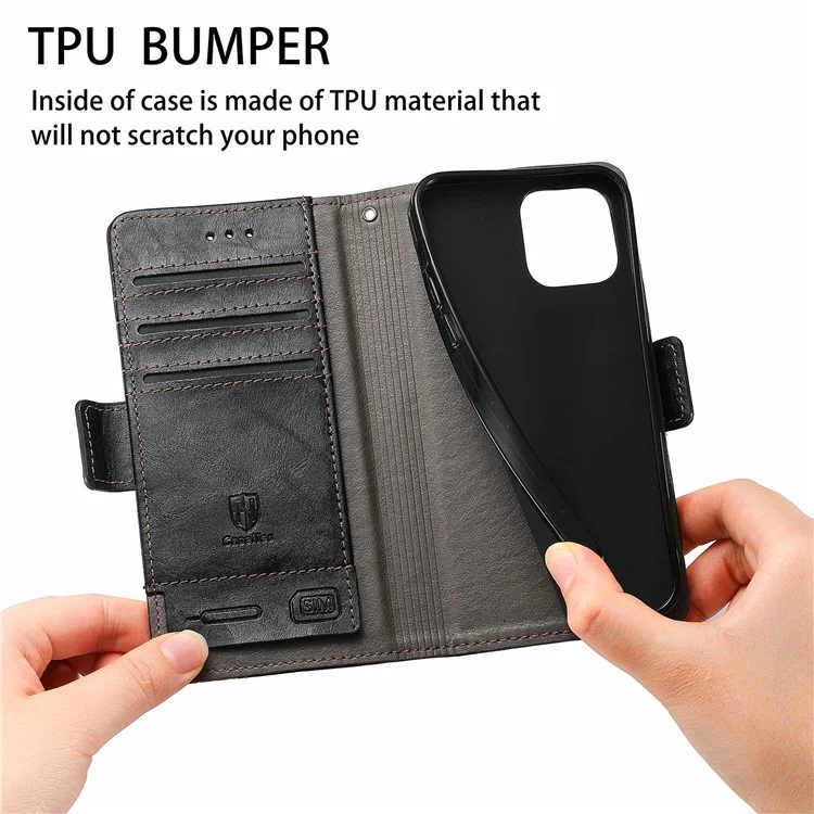 For Samsung Galaxy S22 Ultra 5G Phone Cases CASENEO PU Leather Cover Stand with RFID Blocking Wallet - Black
