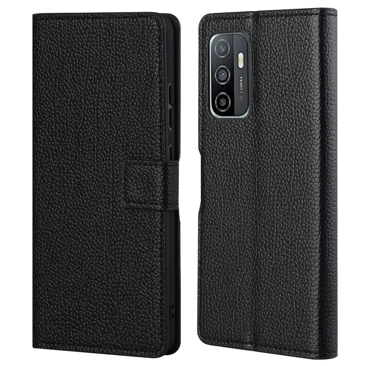 Litchi Texture Leather Wallet Case Case Magnetic Clasp Shute Shute Для Samsung Galaxy A53 5G - Черный