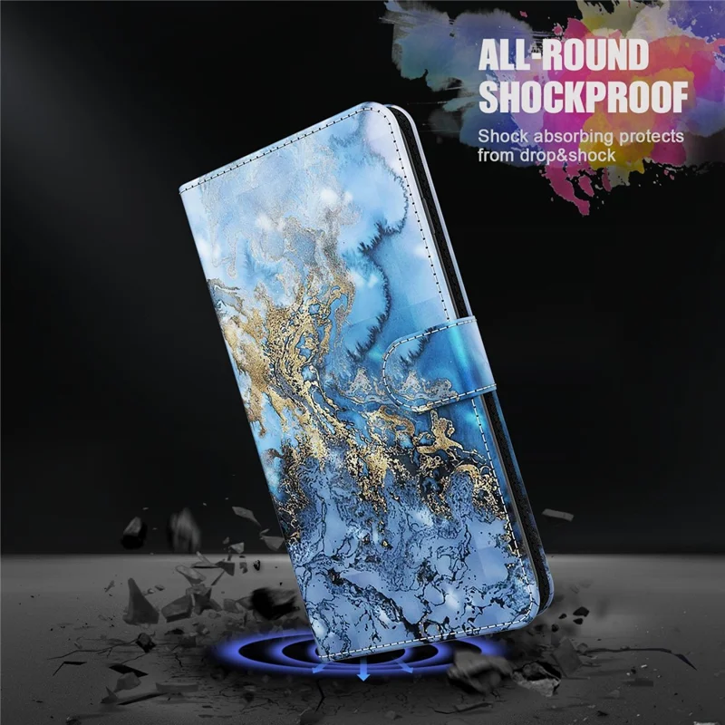 PU Leather Case 3D Pattern Printing Magnetic Wallet Stand Flip Cover with Strap for Samsung Galaxy A33 5G - Bauhinia Valley
