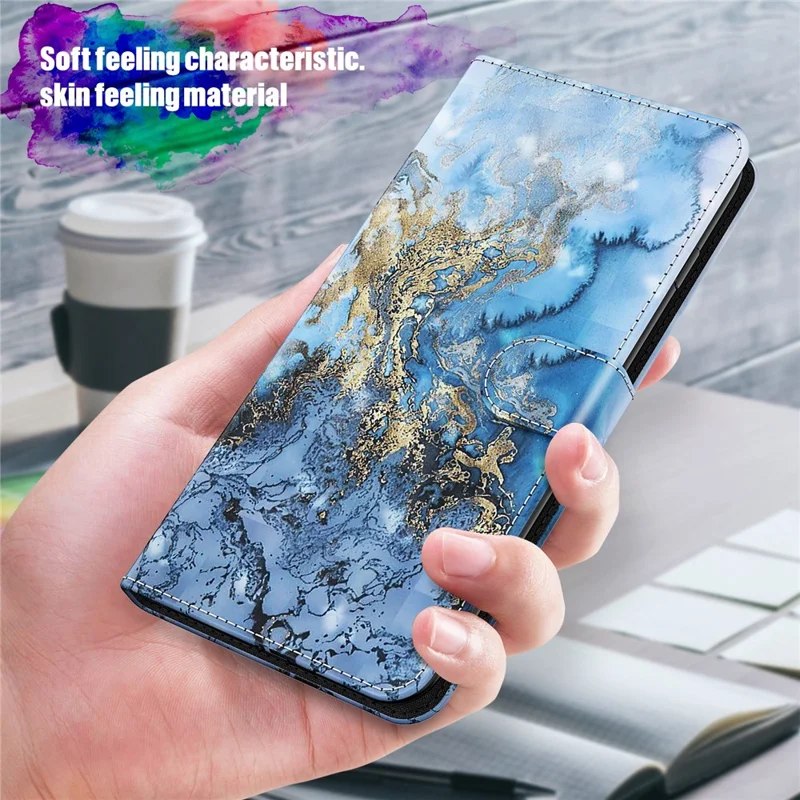 PU Leather Case 3D Pattern Printing Magnetic Wallet Stand Flip Cover with Strap for Samsung Galaxy A33 5G - Bauhinia Valley