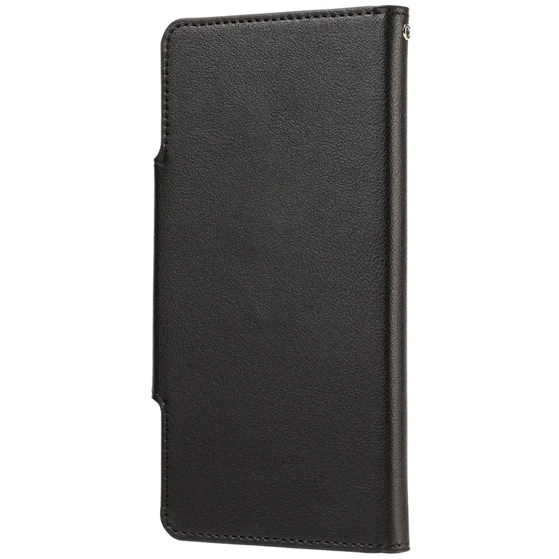 Ultra-thin Detachable Leather Wallet Mobile Phone Protective Case Shell for Samsung Galaxy S22+ 5G - Black