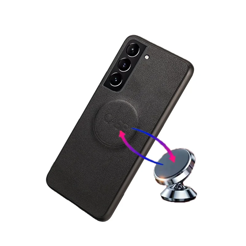 Ultra-thin Detachable Leather Wallet Mobile Phone Protective Case Shell for Samsung Galaxy S22+ 5G - Black