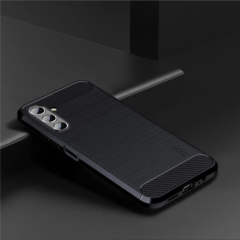 MOFI TPU Phone Cover Brushed Carbon Fiber Design Soft Well-Protected Case for Samsung Galaxy A13 5G / A04s 4G (164.7mm) - Blue