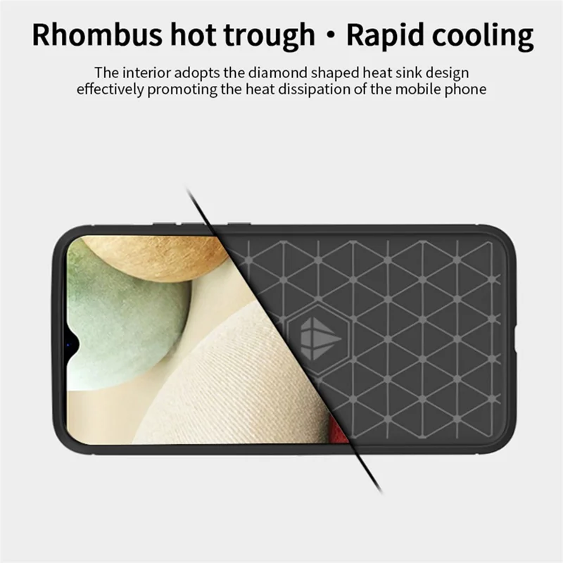 MOFI TPU Phone Cover Brushed Carbon Fiber Design Soft Well-Protected Case for Samsung Galaxy A13 5G / A04s 4G (164.7mm) - Blue