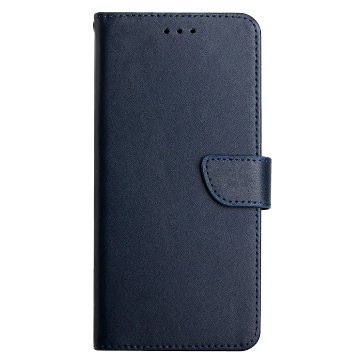 Nappa Texture Folio Flip Genuine Leather Phone Case Magnetic Closure Stand Wallet Well-protected Shell for Samsung Galaxy A33 5G - Blue