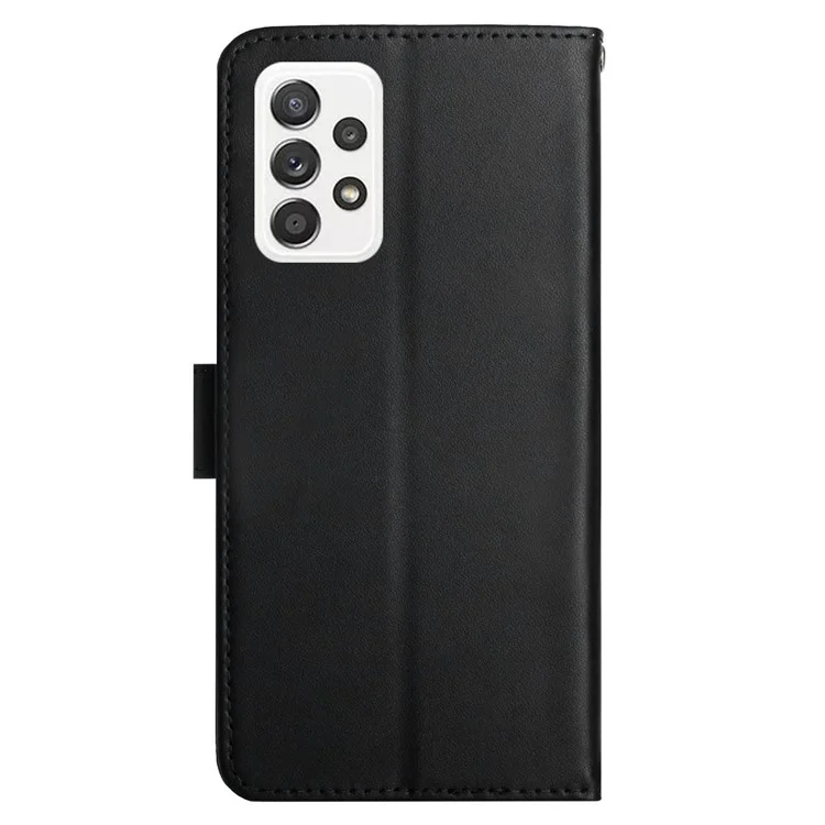 Custodia Wallet in Pelle Vera Nappa Texture Flip per Samsung Galaxy A53 5G - Nero