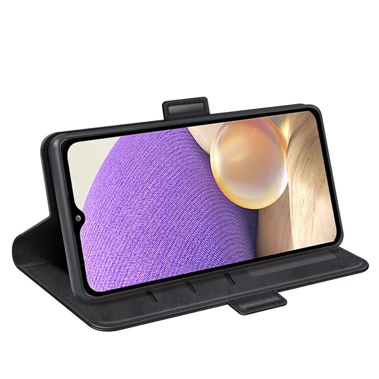 Étui de protection en cuir PU Flip Folio avec support double et fermeture magnétique avec porte-monnaie pour Samsung Galaxy A53 5G - Noir 