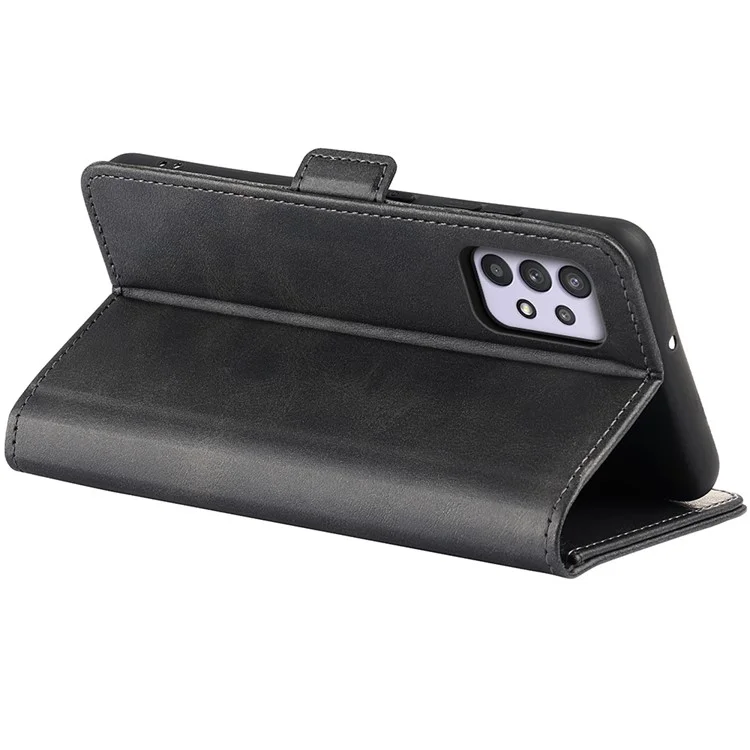 Étui de protection en cuir PU Flip Folio avec support double et fermeture magnétique avec porte-monnaie pour Samsung Galaxy A53 5G - Noir 