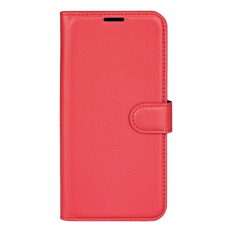 For Samsung Galaxy A33 5G Litchi Texture PU Leather Flip Stand Case Wallet Style Magnetic Clasp Protective Phone Cover - Red