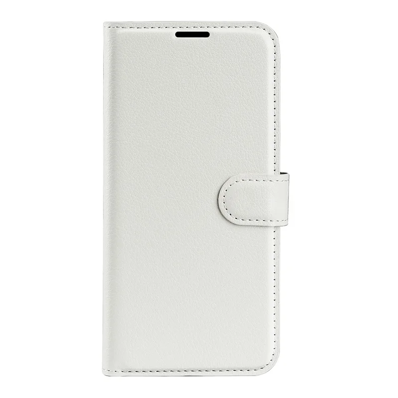 For Samsung Galaxy A53 5G Litchi Texture PU Leather Folio Case Magnetic Clasp Anti-scratch Phone Cover with Stand Wallet - White