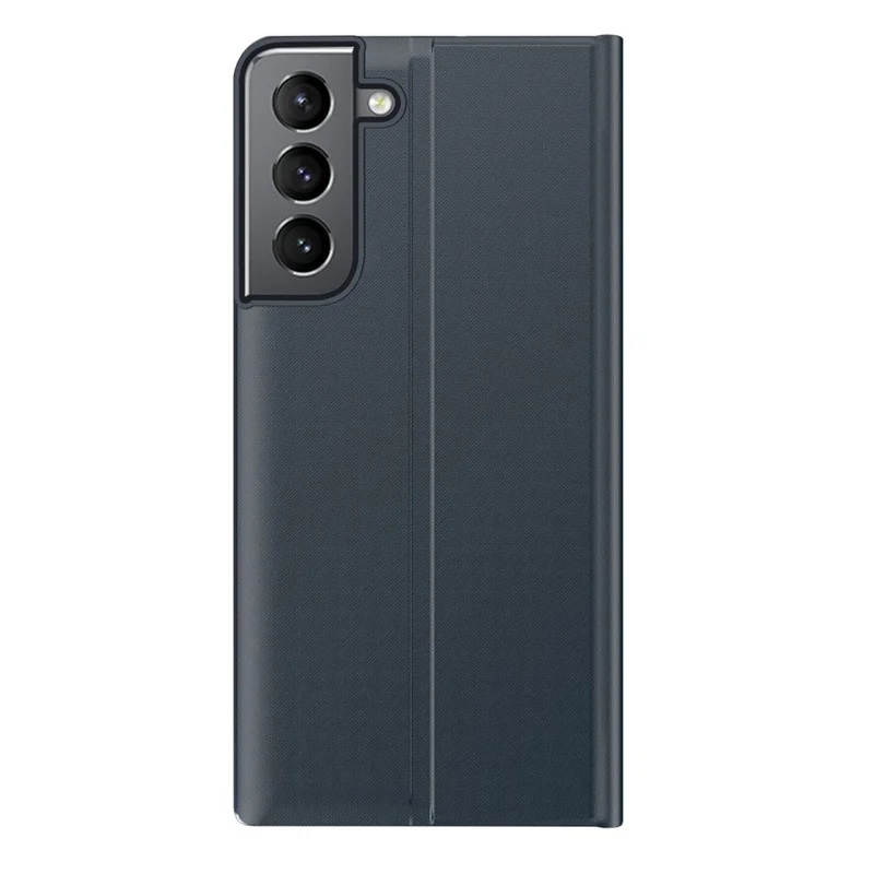 For Samsung Galaxy S22+ 5G View Window Anti-Fall Case PU Leather Auto-Absorbed Stand Phone Cover - Sapphire