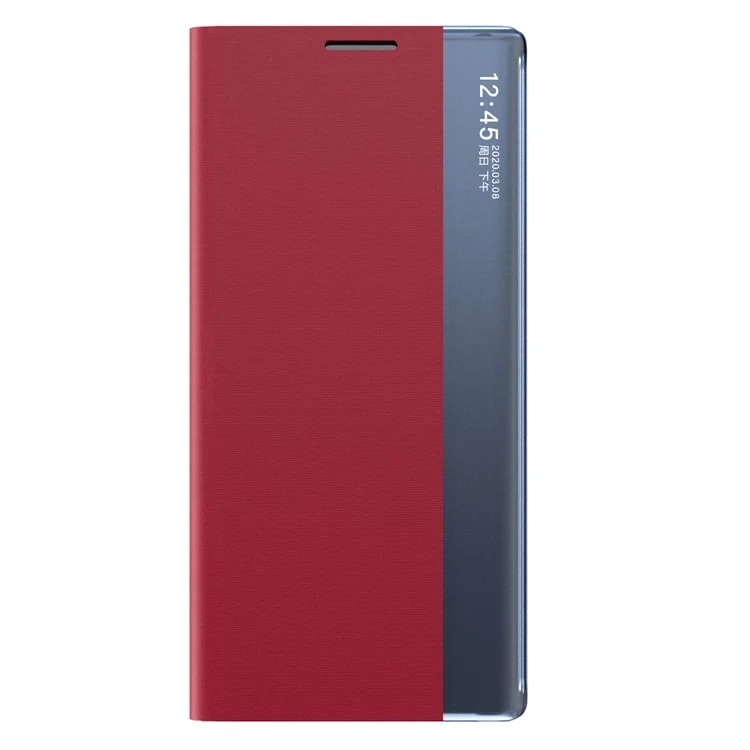 Para Samsung Galaxy S22+ 5G View Window Antifall Case PU Couro Auto-absorvido Por Telefone Tampa do Telefone - Vermelho