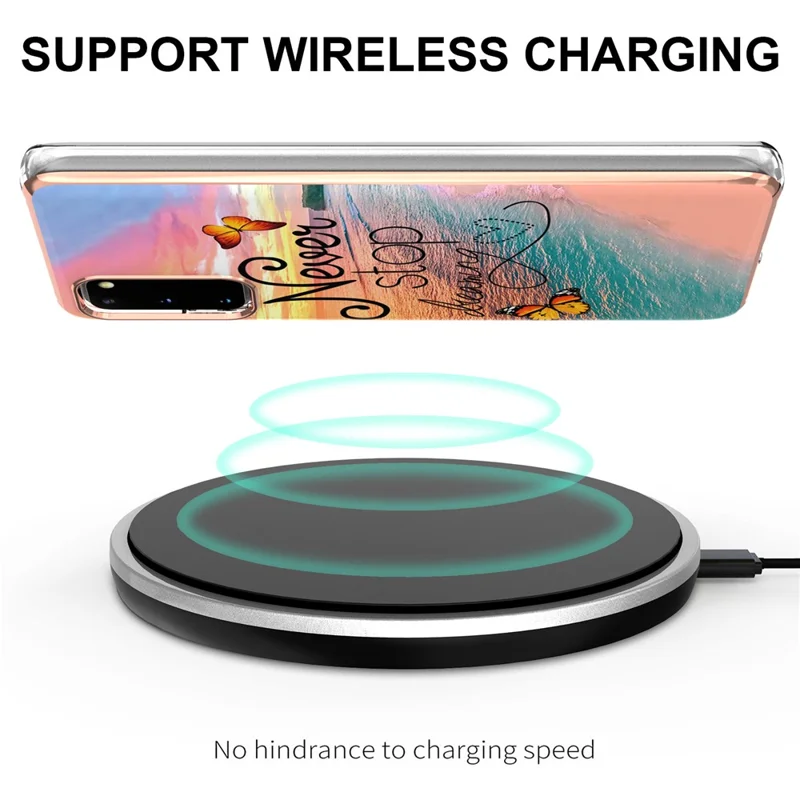 Anti-scratch Stylish Marble Design IMD IML Electroplating Soft TPU Phone Case Cover for Samsung Galaxy S20 4G/S20 5G - Never Stop Dreaming