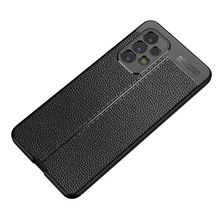 Litchi Texture Flexible TPU Slim Fashion Non-Slip Protective Phone Case für Samsung Galaxy A53 - Schwarz