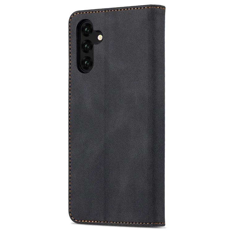 AZNS Shockproof PU Leather + TPU Magnetic Clasp Stand Wallet Phone Case Cover for Samsung Galaxy A13 5G / A04s 4G (164.7 x 76.7 x 9.1 mm) - Black