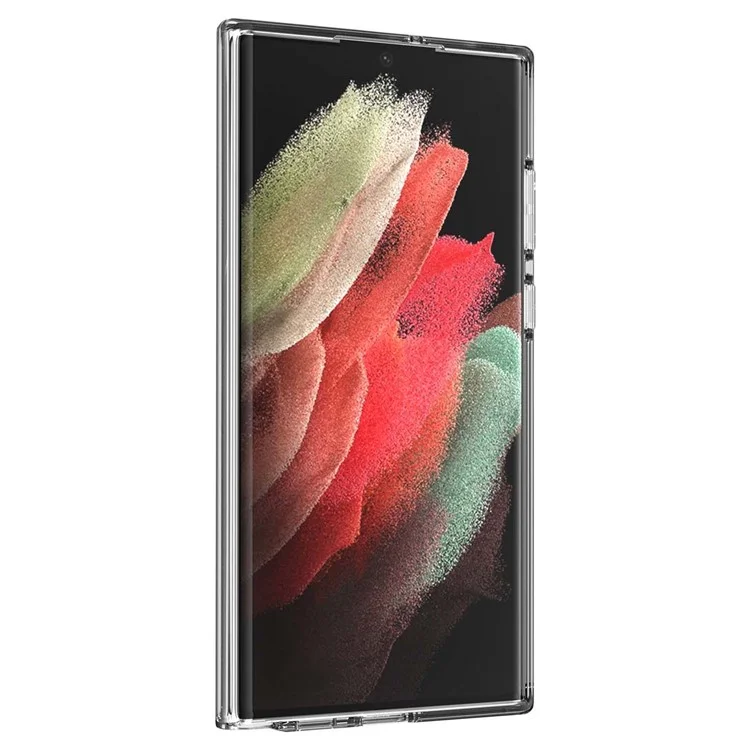 TPU + PC Hybrid Phone Case de 3.0 mm en Espesado Protector de Teléfono Transparente Resistente a la Caída Para Samsung Galaxy S22 Ultra 5G - Transparente