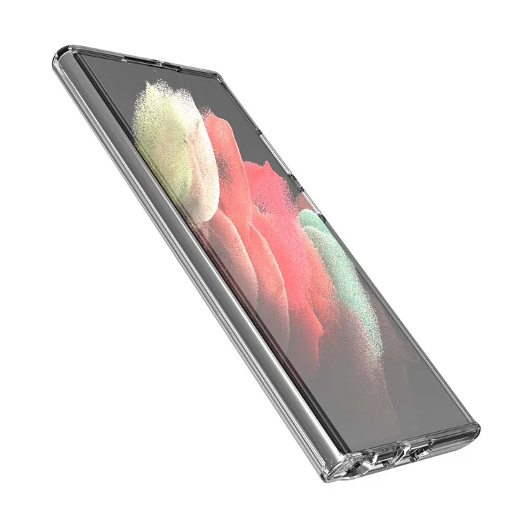 TPU + PC Hybrid Phone Case de 3.0 mm en Espesado Protector de Teléfono Transparente Resistente a la Caída Para Samsung Galaxy S22 Ultra 5G - Transparente