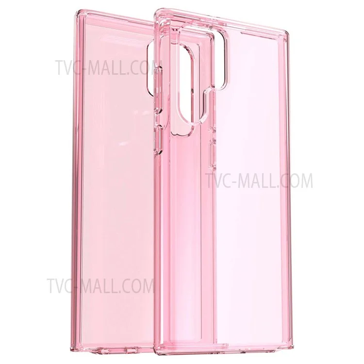 TPU + PC Hybrid Phone Case 3.0mm Thickened Drop-Resistant Transparent Phone Protector for Samsung Galaxy S22 Ultra 5G - Transparent Pink