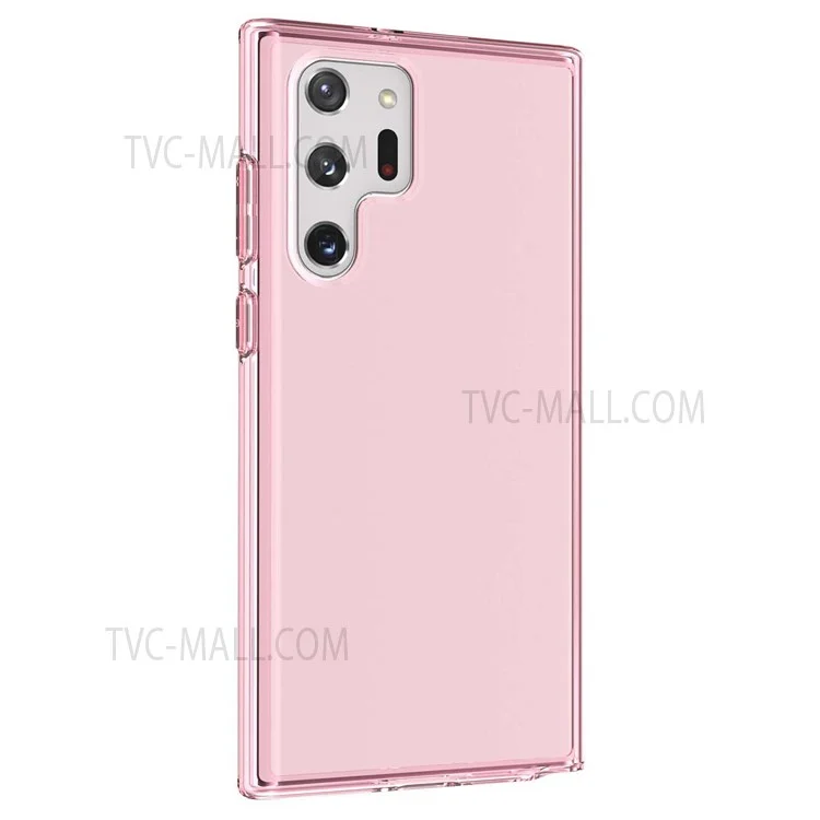 TPU + PC Hybrid Phone Case 3.0mm Thickened Drop-Resistant Transparent Phone Protector for Samsung Galaxy S22 Ultra 5G - Transparent Pink