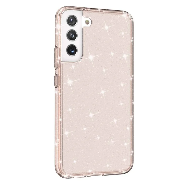 TPU + PC Hybrid Telephip Hybrid 2.8 mm Espesado en Polvo Espesado Protector de Teléfono a Prueba de Gota Para Galaxy S22 5G - Oro Rosa