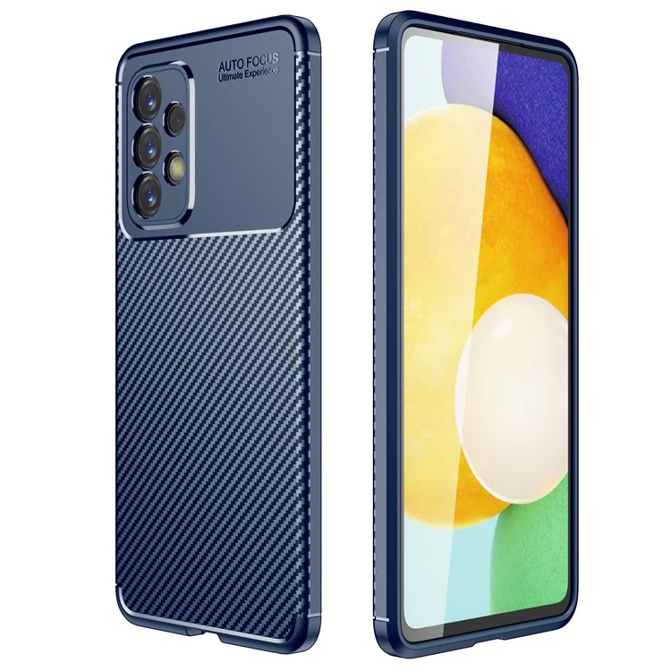 Pour Samsung Galaxy A53 5G Texture de Fibre de Carbone - Bleu