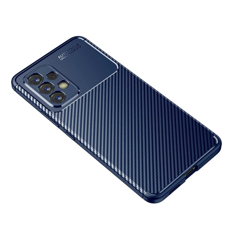 Pour Samsung Galaxy A53 5G Texture de Fibre de Carbone - Bleu