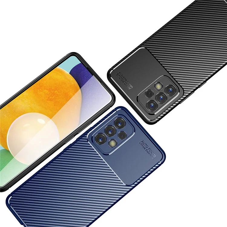 Pour Samsung Galaxy A53 5G Texture de Fibre de Carbone - Bleu