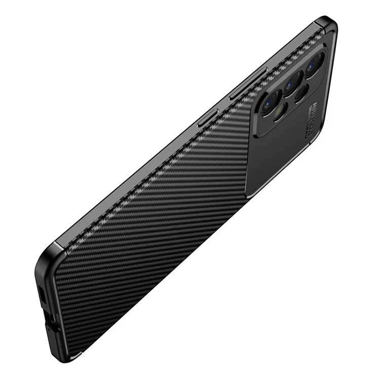 Pour Samsung Galaxy A53 5G Texture de Fibre de Carbone - Bleu