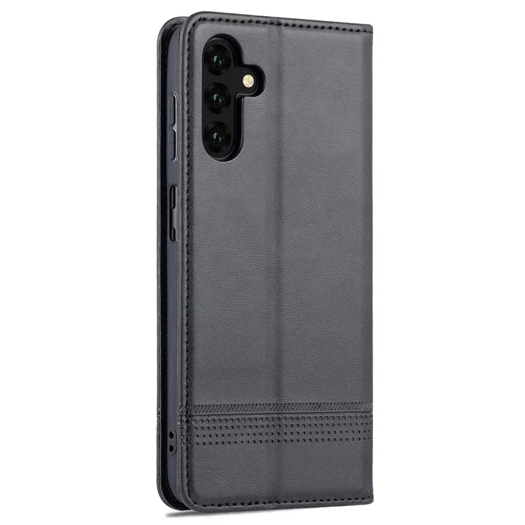AZNS Drop-proof Auto-absorbed Wallet Design PU Leather Protective Phone Stand Cover Case для Samsung Galaxy A13 5G / A04s 4G (164.7 x 76.7 x 9.1 мм) - чёрный