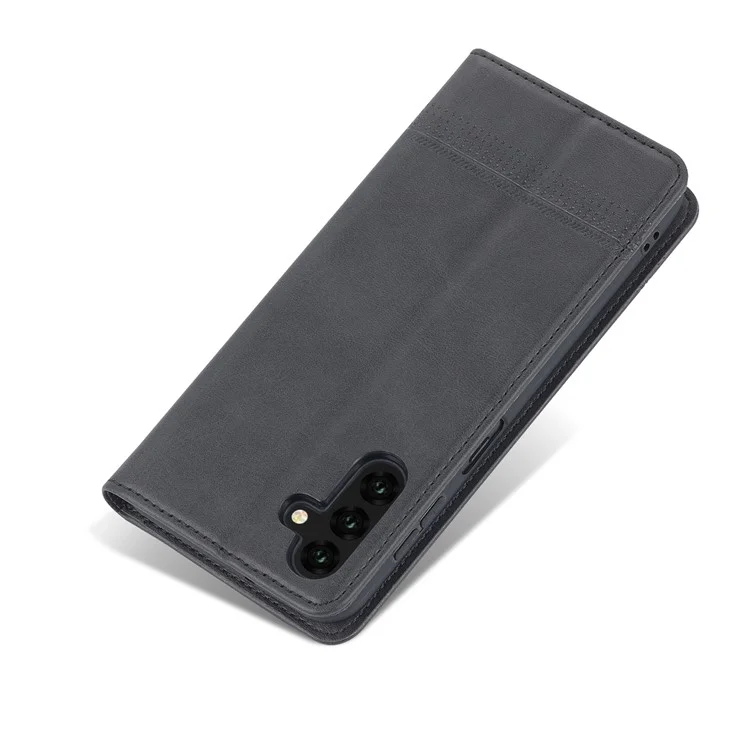 AZNS Drop-proof Auto-absorbed Wallet Design PU Leather Protective Phone Stand Cover Case для Samsung Galaxy A13 5G / A04s 4G (164.7 x 76.7 x 9.1 мм) - чёрный