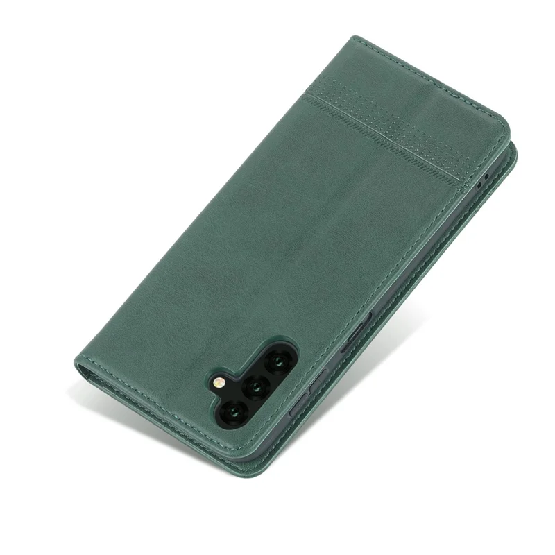AZNS Drop-proof Auto-absorbed Wallet Design PU Leather Protective Phone Stand Cover Case for Samsung Galaxy A13 5G / A04s 4G (164.7mm) - Green