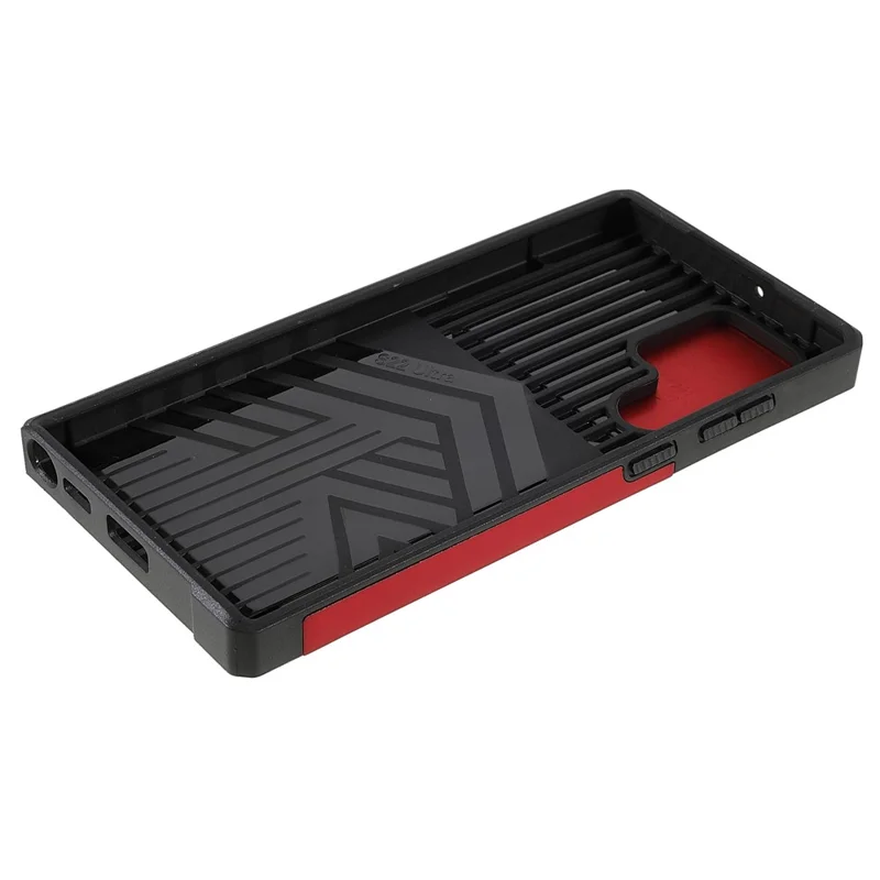 Camera Slider PC + TPU Phone Case Card Holder and Kickstand Design Scratch-resistant Drop-proof Phone Cover for Samsung Galaxy S22 Ultra 5G - Red