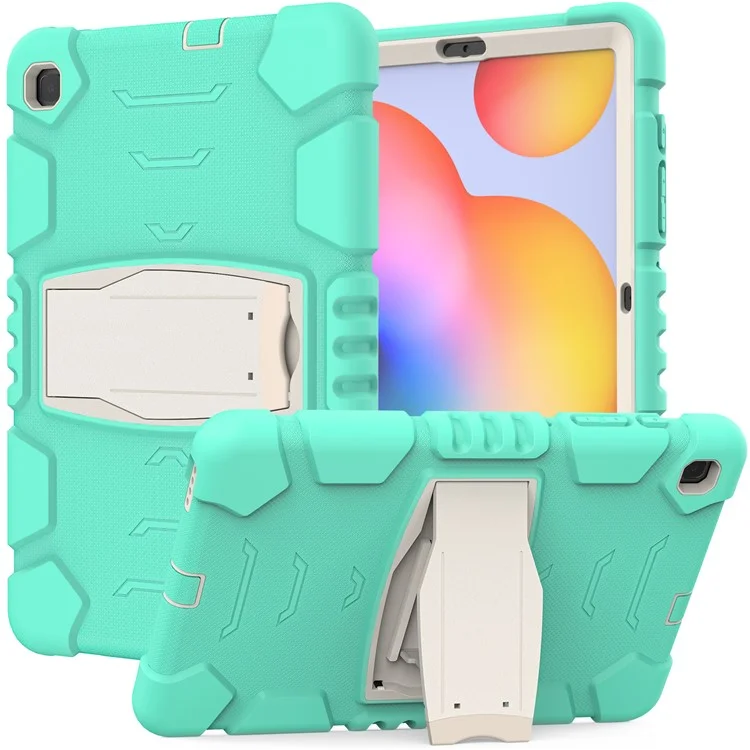 PC + Funda de Tableta de Silicona para Samsung Galaxy Tab S6 Lite (2024) P620 / S6 Lite (2022) / S6 Lite (2020) P610 / P615 - Verde Menta