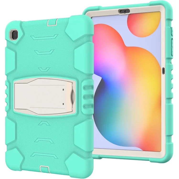PC + Funda de Tableta de Silicona para Samsung Galaxy Tab S6 Lite (2024) P620 / S6 Lite (2022) / S6 Lite (2020) P610 / P615 - Verde Menta