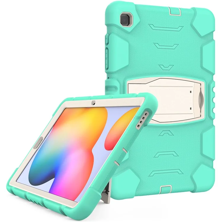 PC + Funda de Tableta de Silicona para Samsung Galaxy Tab S6 Lite (2024) P620 / S6 Lite (2022) / S6 Lite (2020) P610 / P615 - Verde Menta