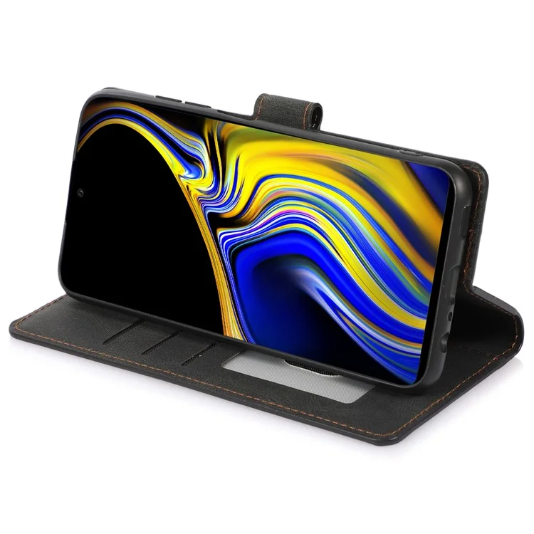 Чехол-книжка для Samsung Galaxy A03s (166,5 x 75,98 x 9,14 мм) из искусственной кожи ПУ и ТПУ с ремешком - черный