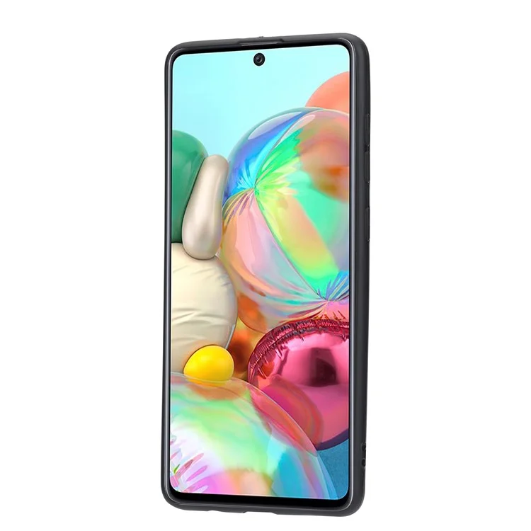 Para Samsung Galaxy A33 Ranuras 5G Slots Kickstand PU Cuero Recubierto TPU Tapa Trasera Protectora - Marrón