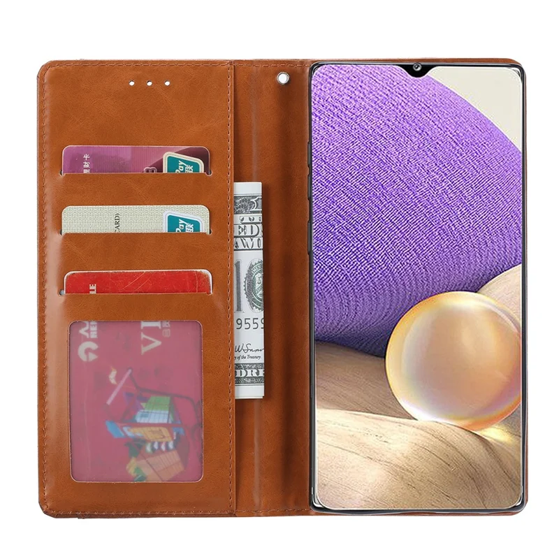 For Samsung Galaxy A53 5G Practical Wallet Stand Design Auto-absorbed Leather Protective Phone Cover - Black