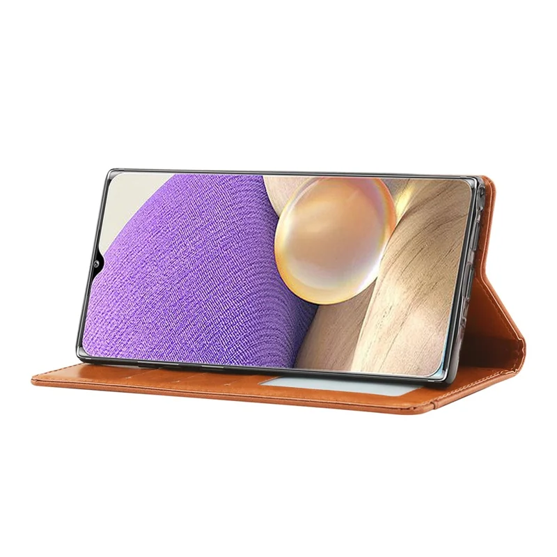 For Samsung Galaxy A53 5G Practical Wallet Stand Design Auto-absorbed Leather Protective Phone Cover - Black