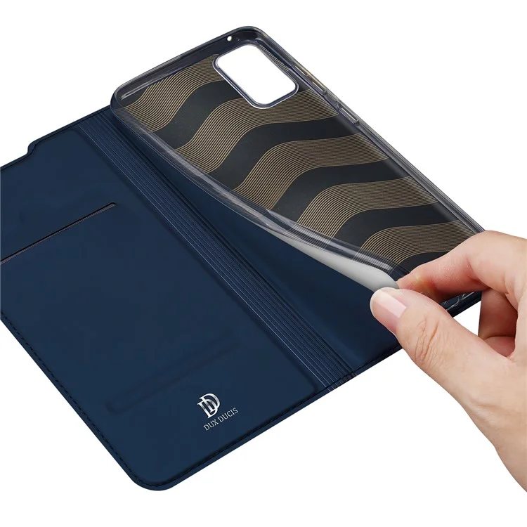 DUX DUCIS Skin Pro Series pour Samsung Galaxy A53 5G Étui à rabat de protection en cuir PU antichocs avec support - Bleu