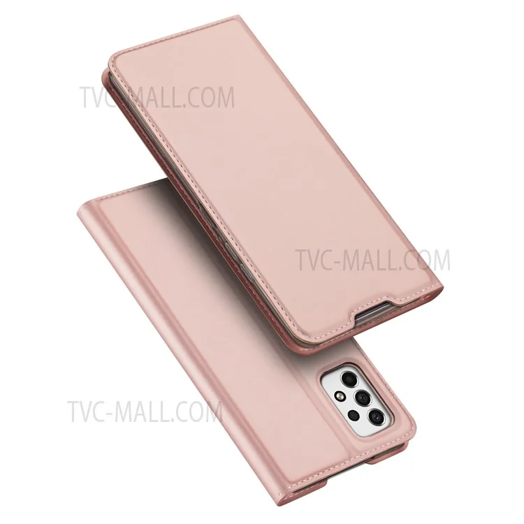 DUX DUCIS Skin Pro Series Pour Samsung Galaxy A53 5G Flio Flip Propice PU le Cuir pu Cuir Boîte à Étanche-support Couverture de Téléphone Avec Support de Carte - Rose