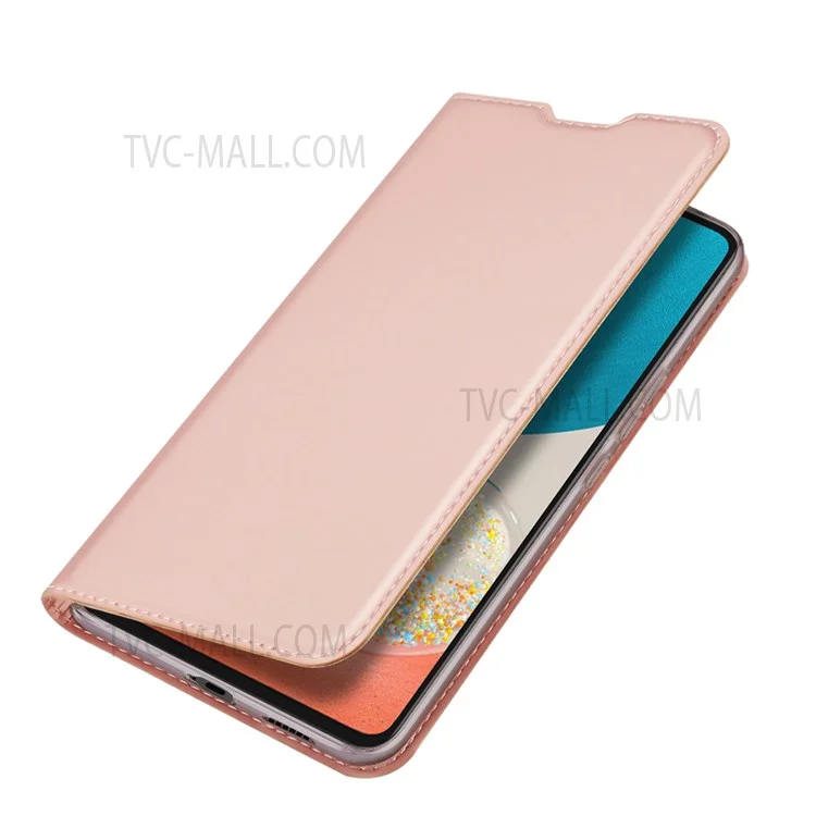 DUX DUCIS Skin Pro Series Pour Samsung Galaxy A53 5G Flio Flip Propice PU le Cuir pu Cuir Boîte à Étanche-support Couverture de Téléphone Avec Support de Carte - Rose