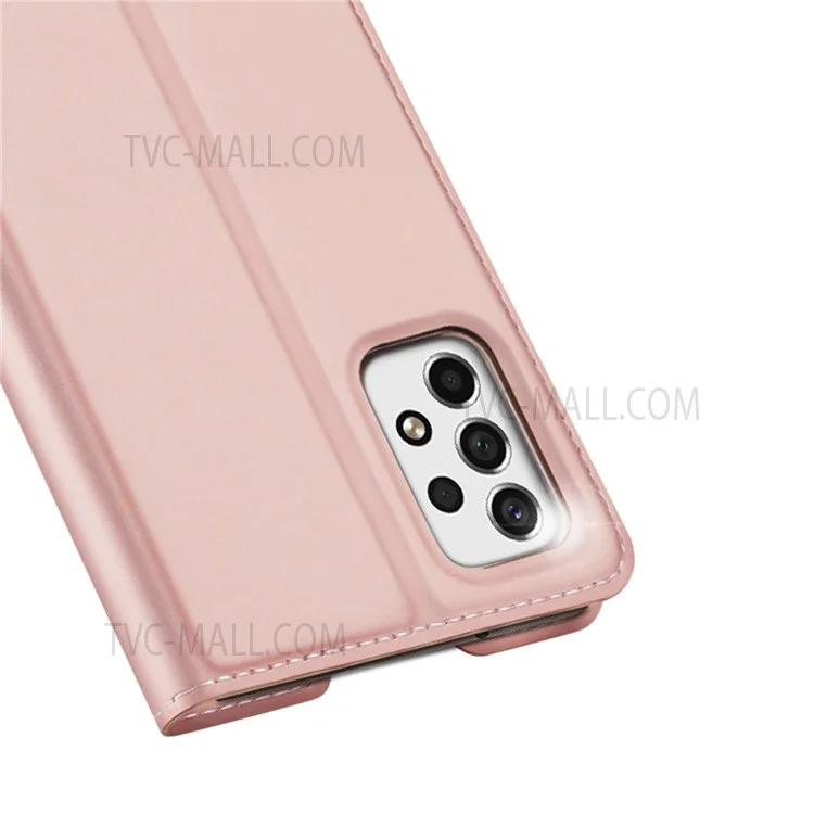 DUX DUCIS Skin Pro Series Pour Samsung Galaxy A53 5G Flio Flip Propice PU le Cuir pu Cuir Boîte à Étanche-support Couverture de Téléphone Avec Support de Carte - Rose